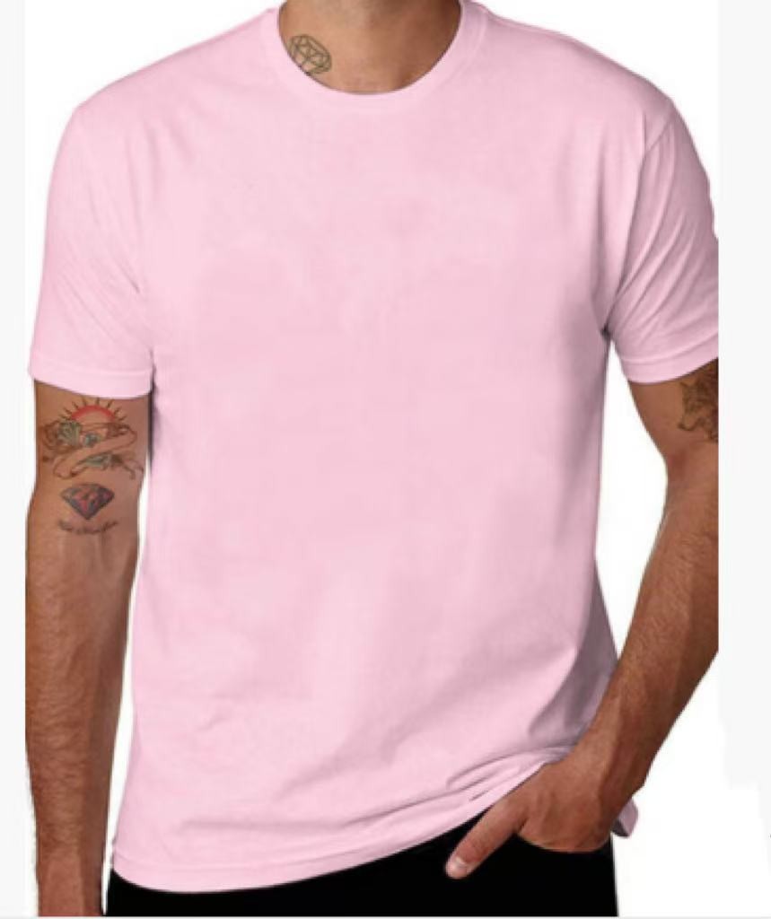 Solid color crew neck casual T-shirt-100% cotton, unisex.