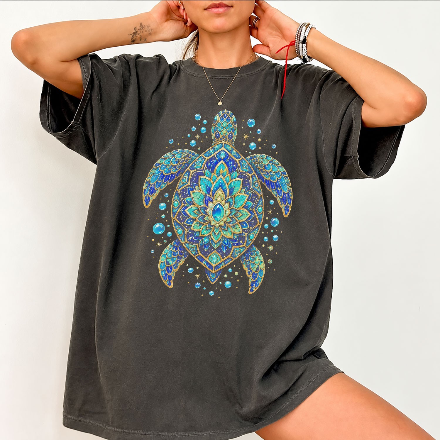 Colorful Sea Turtle T-Shirt For Beach Lovers Ocean Style Graphic Apparel Gift