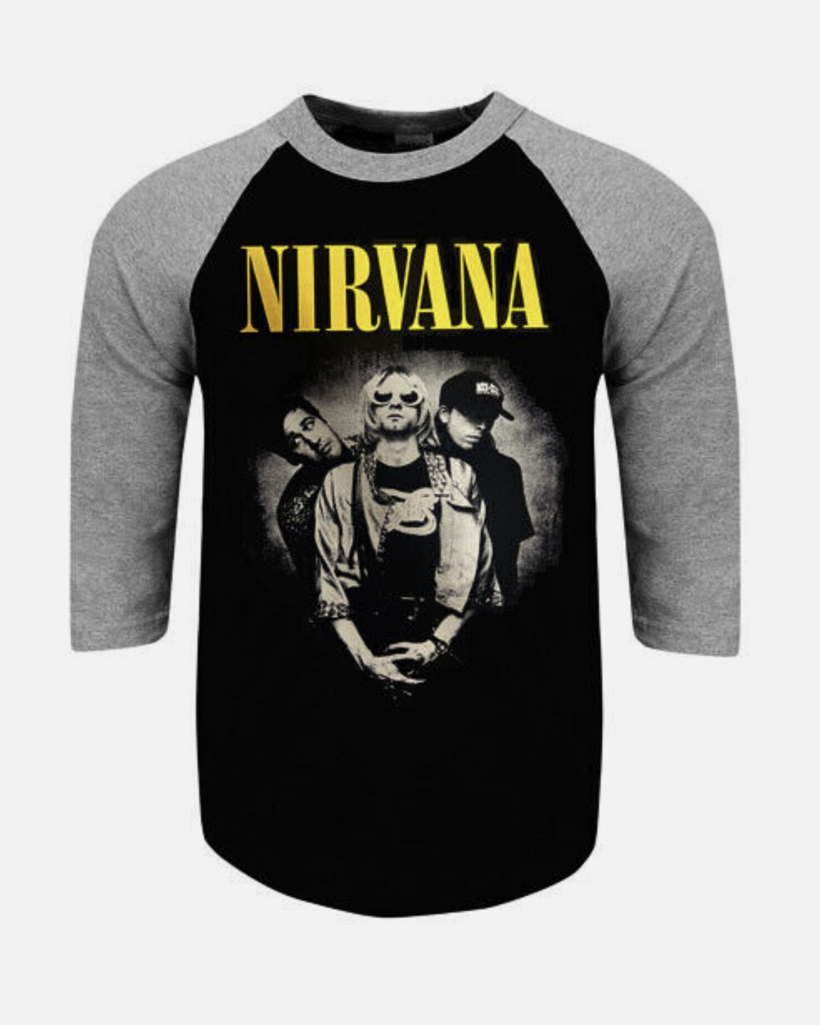 NIRVANA TRIO PUNK ROCK SHIRT RAGLAN 3/4 SLEEVE (Multiple Variations)