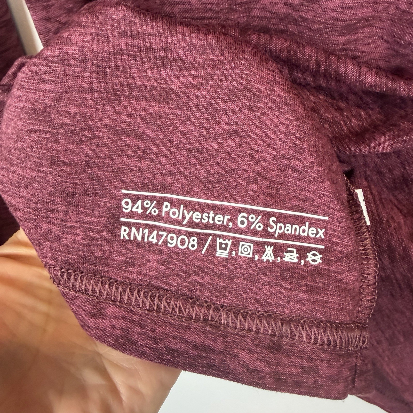 Outdoor Voices Crew Neck T Shirt Men Medium Burgundy Heather Long Sleeve