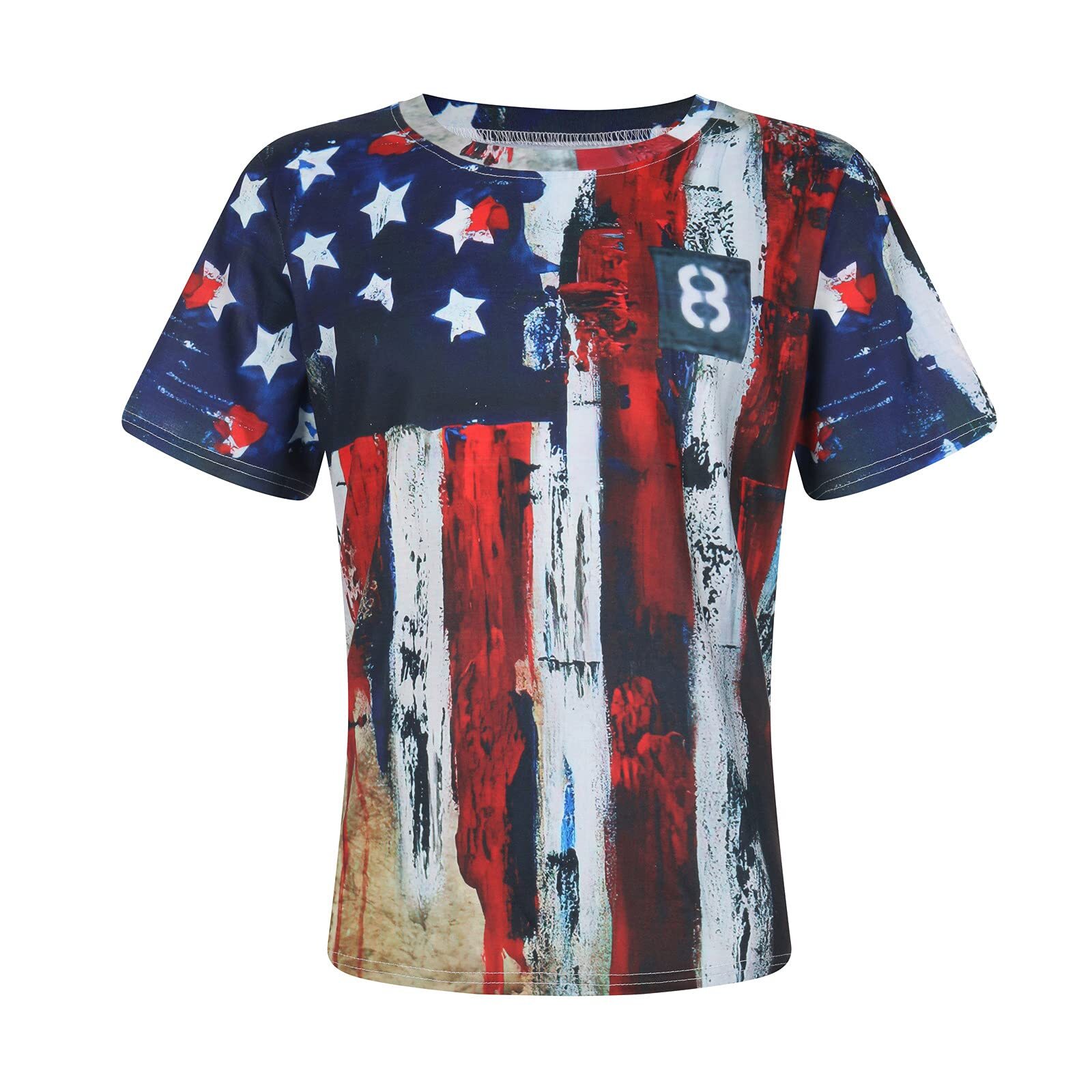 Men’s Fourth of July American Flag Casual Fashion Slim Fit Short Sleeve T-shirts