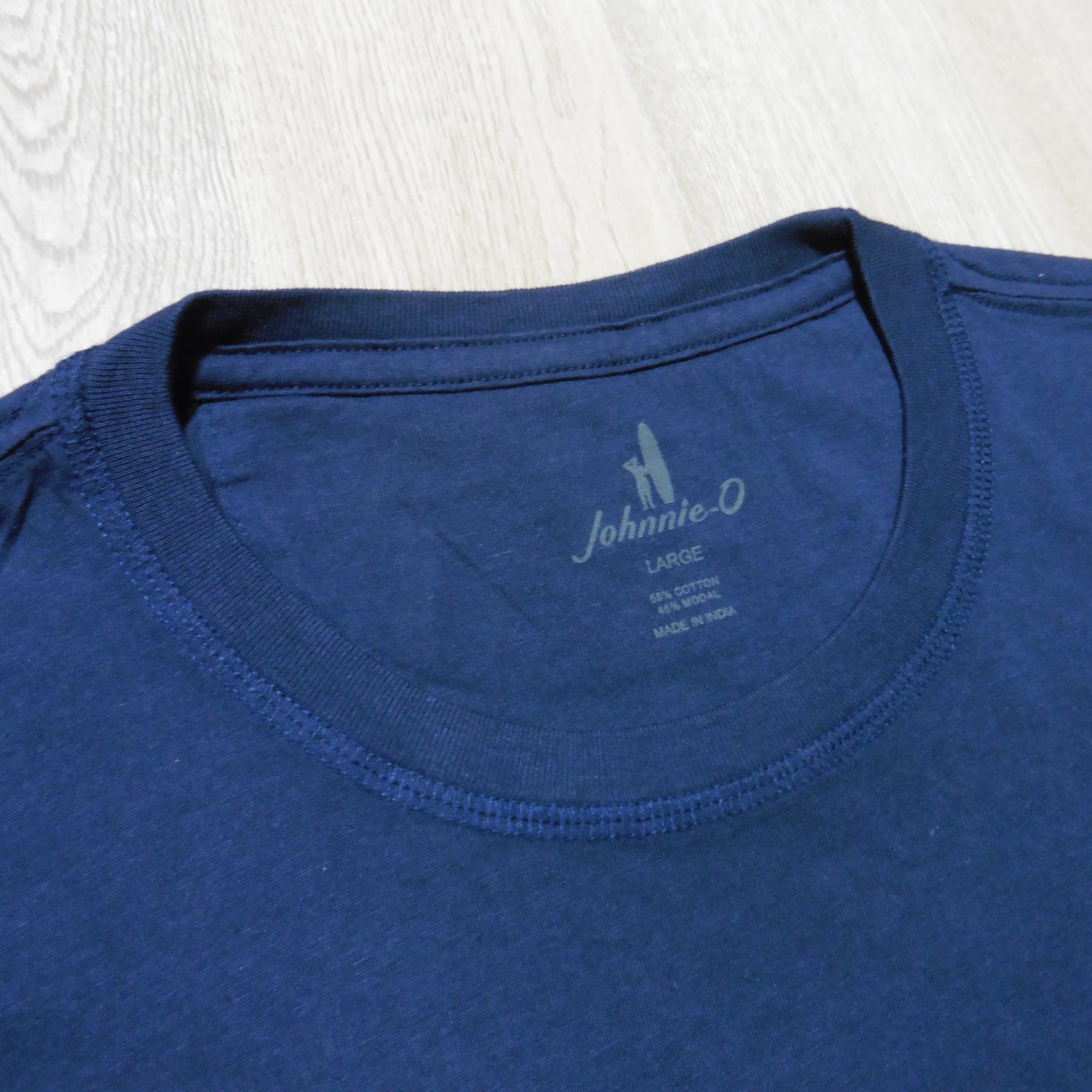 JOHNNIE-O Mens L LARGE T SHIRT WAVE RIDER NAVY BLUE DALE 2.0 GOLF SANTA MONICA