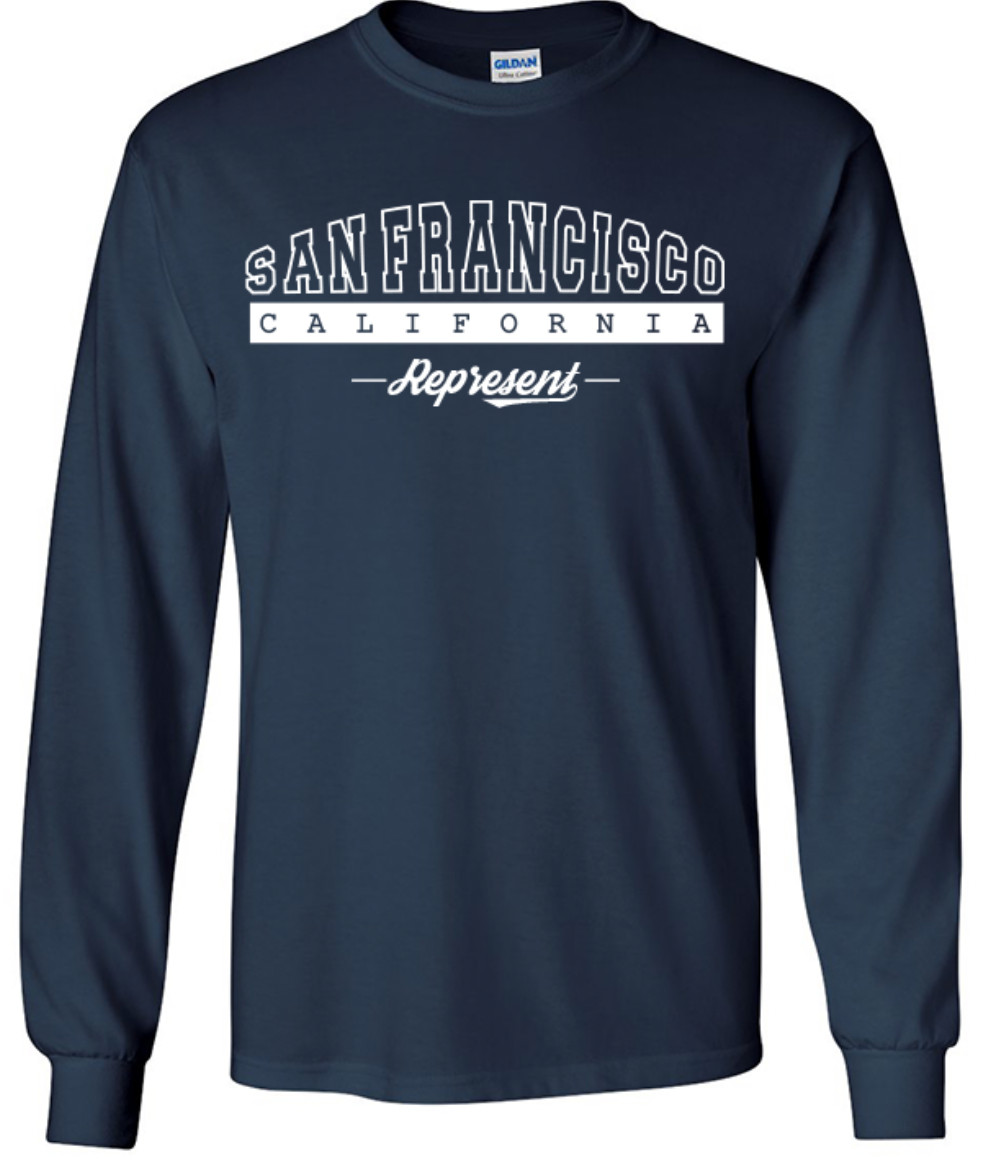 San Francisco California State T-Shirt Long Sleeve Graphic Tees Unisex Apparel