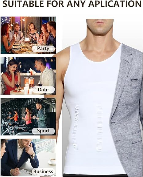 Men Slimming Body Shaper Compression Gynecomastia T-shirt Posture Corrector Vest