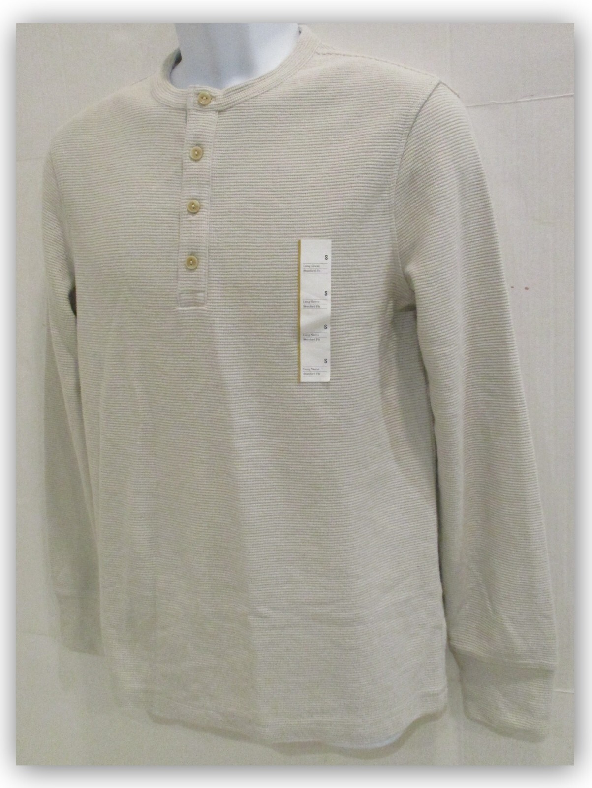 Long Sleeve Textured 4 Button HENLEY Shirts Goodfellow Tan / Brown / Green