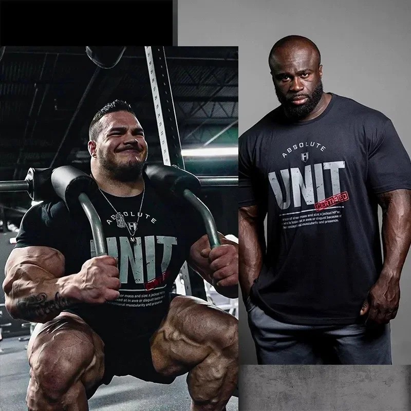 Men’s Gym Sport Workout Cotton Graphic Printed Loose Fit T-Shirt Streetwear Tee