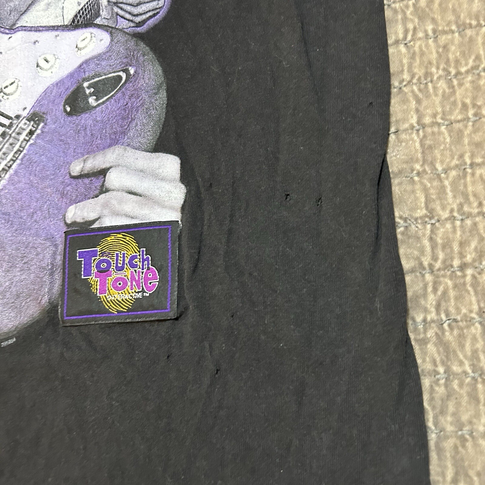 Vtg 90s Jimi Hendrix T-shirt Touch Tunes Size XL Purple Black Wild Oats USA Tee