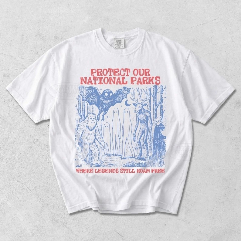 Comfort Colors Cryptid National Parks Shirt, 90s Protect Our Parks Tee
