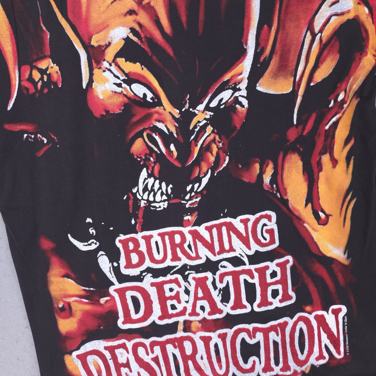 Vintage Manowar Hell On Stage Shirt Mens XL REPRINT AOP All Over Print Band 90s