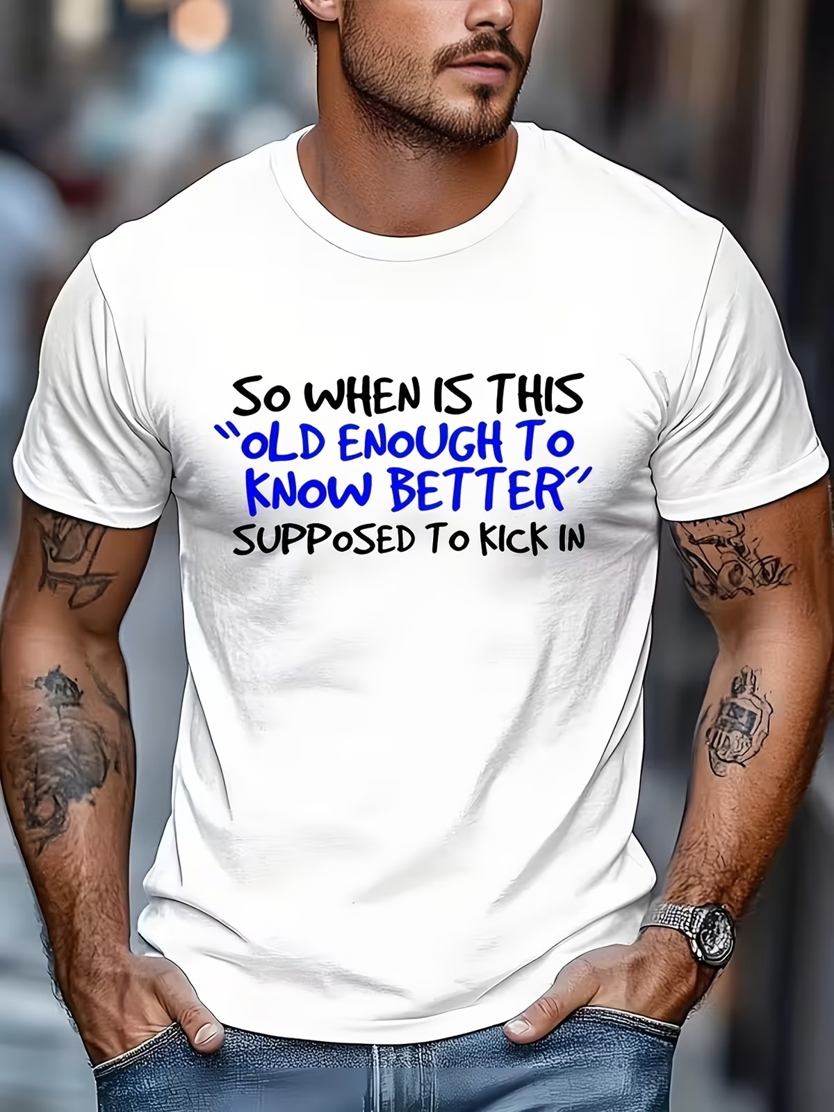 Men T-Shirt Men’s Outdoor Sports T-Shirt, Men’s Funny Satirical Quotes T-Shirt↗