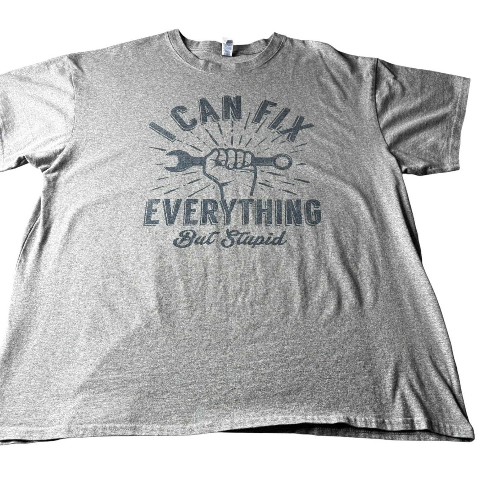 Brisco Brands Mens Gray I Can Fix Everything Graphic T-Shirt 2XL