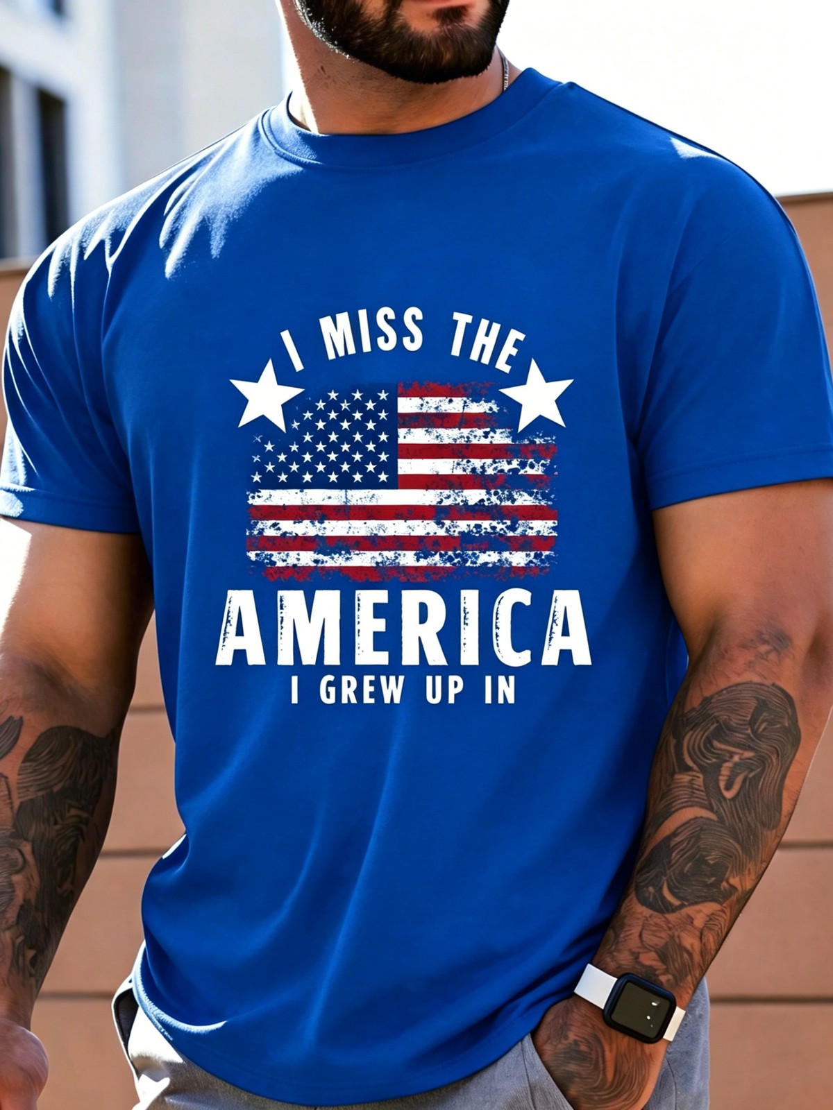 “I Miss The America I Grew Up With” Flag 250th Patriotic T Gift For Dad Friends