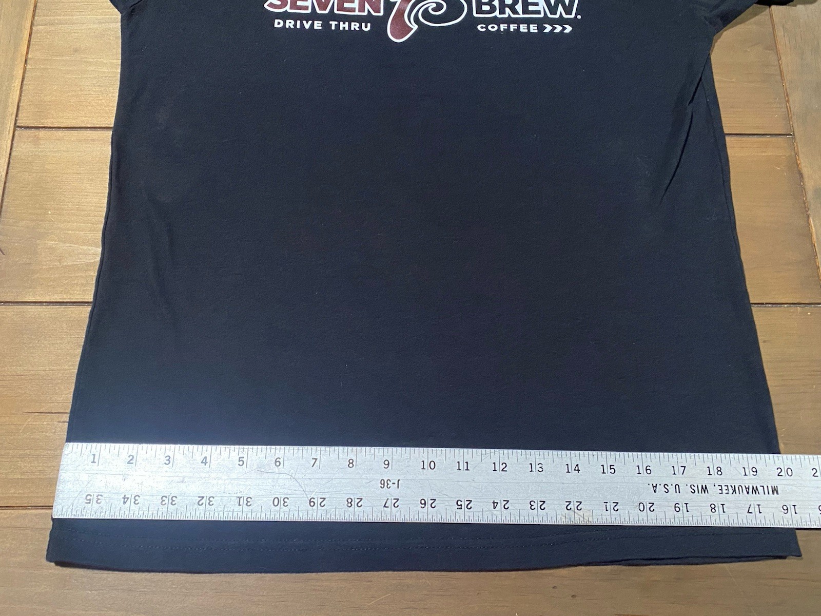 Seven 7 Brew Drive Thru Coffee 7B Black T-Shirt Classic Logo Adult Sz MED
