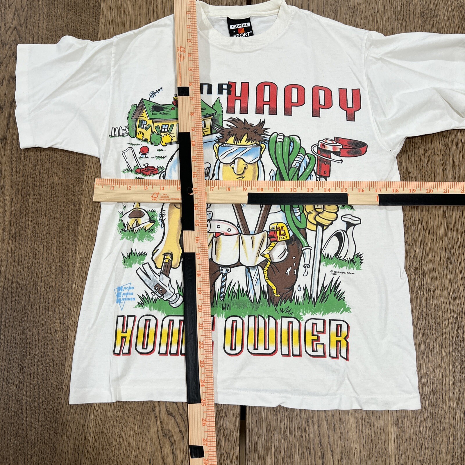 Signal Sports Size M 1995 Vintage Happy Homeowner Funny T Shirt