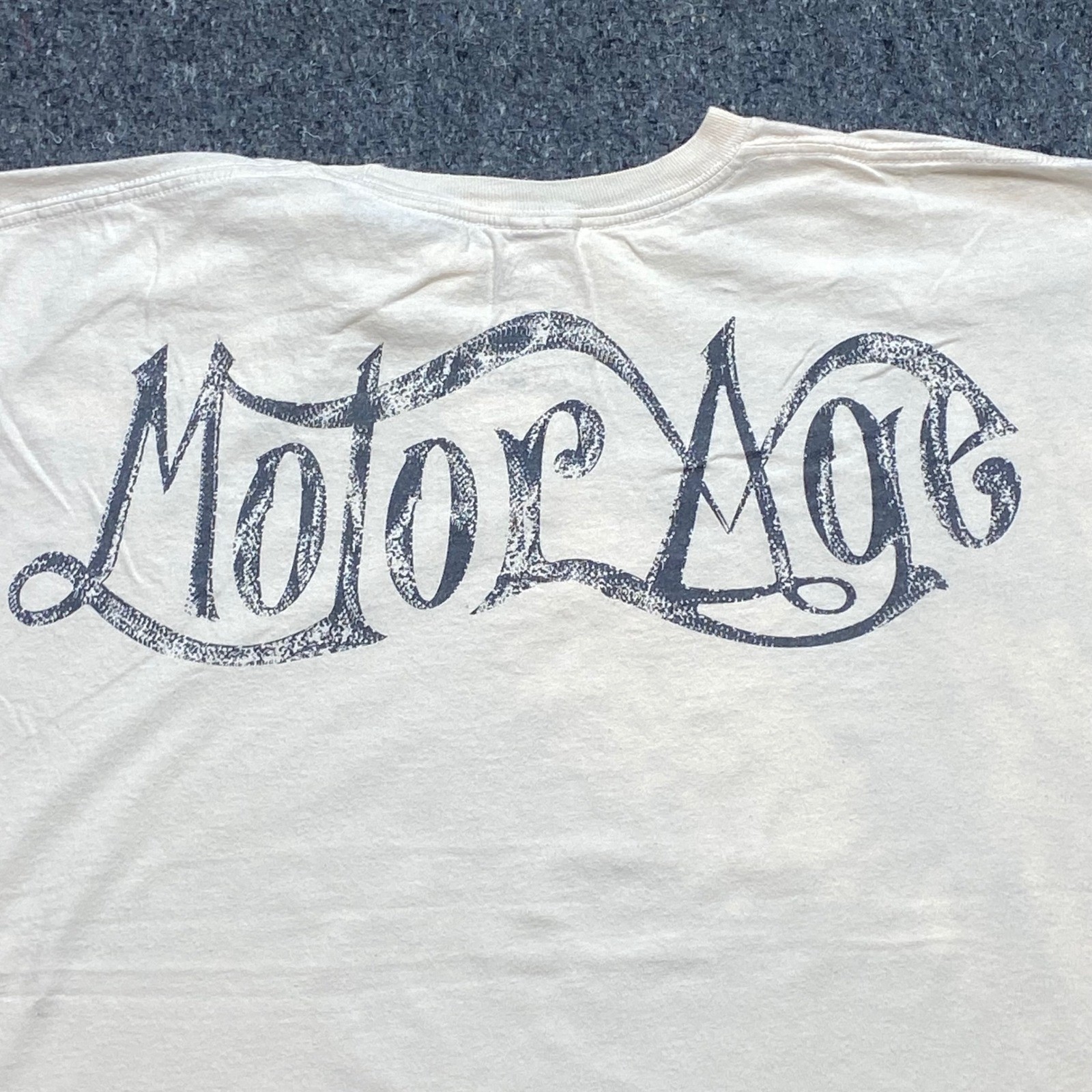 Motor Age Speedway Motorcycle Graphic TShirt Sz XXL Mens Cream Biker Retro 1931