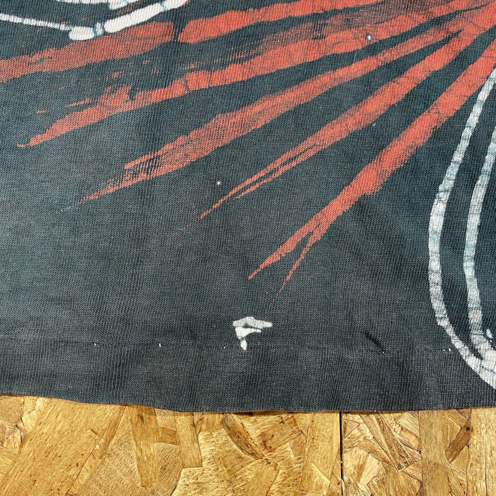 Vintage 90s Batik Bleach Dye Art Single Stitch All Over Print Shirt Size XL