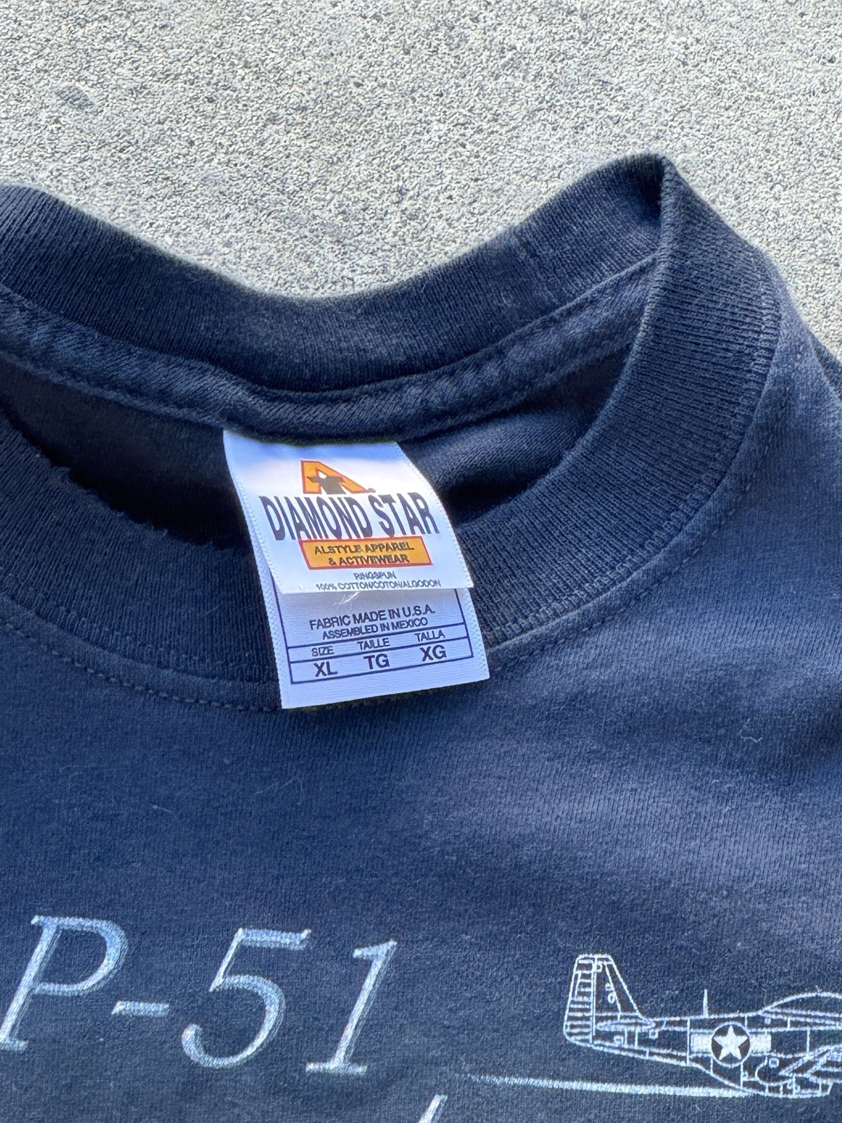 Vintage P-51 Mustang Fighter Jet Tee – Diamond Star Tag (Men’s XL)