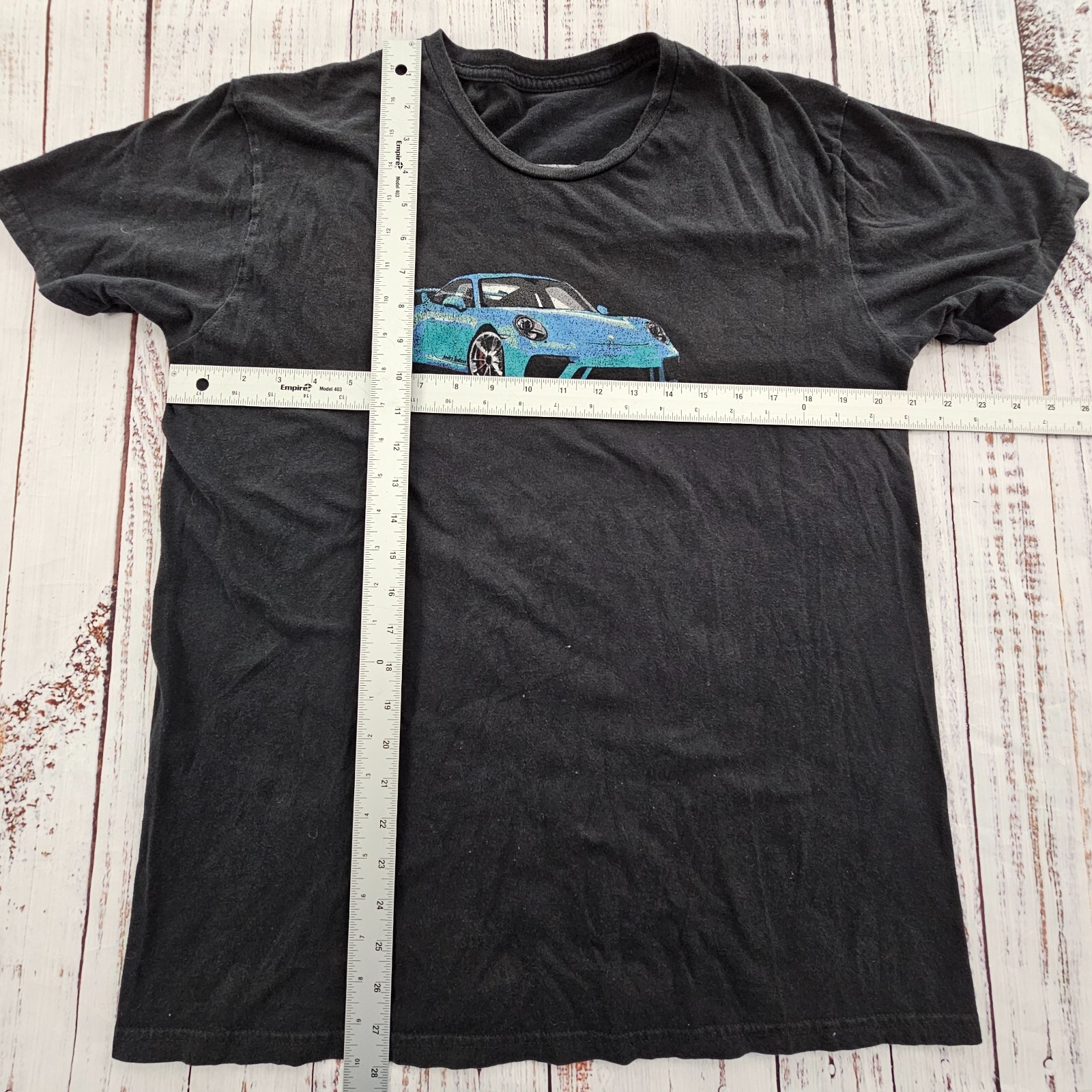 The Manual is Back Sports Car Black Short Sleeve Cotton T-Shirt Men’s L