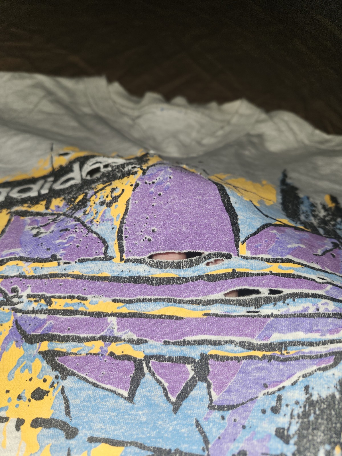 Vintage Thrashed Adidas T Shirt Y2k No Tags Size Xl? Many Holes