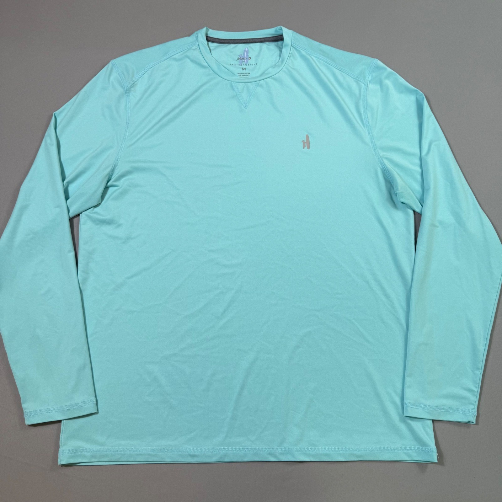 Johnnie-O Featherweight Shirt Mens Medium Blue Long Sleeve UPF 50+ Golf Stretch