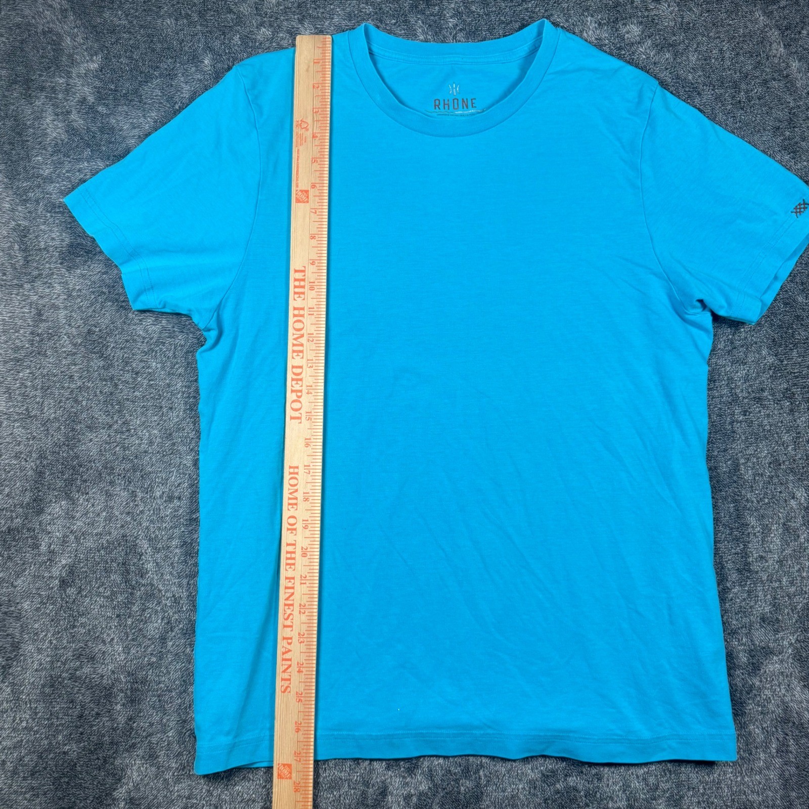 Rhone Reign Short Sleeve Pima Cotton Training T-Shirt Cyan Blue Mens Large