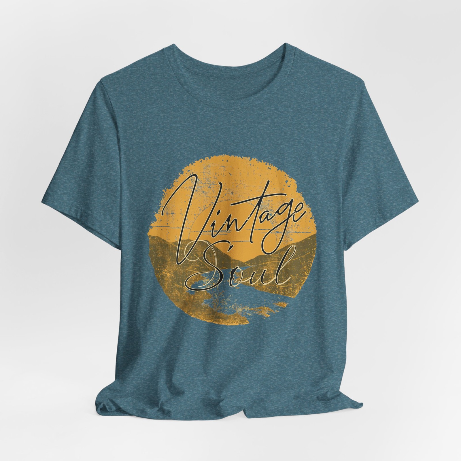 Vintage Soul Sunset Landscape Retro Soft T-Shirt | Old School One of a Kind Tee