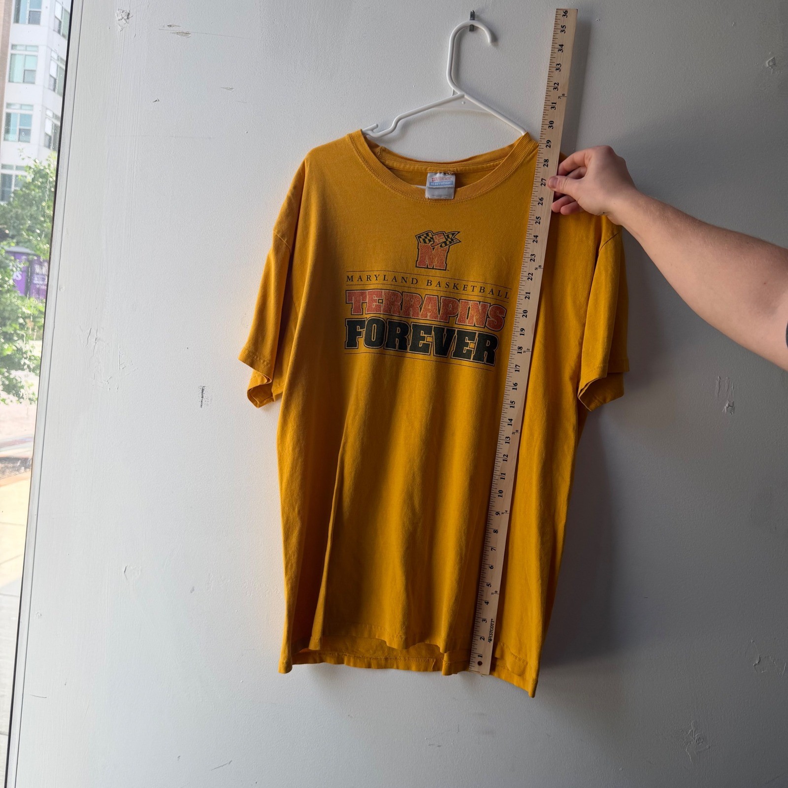 Maryland Basketball Terrapins Forever TShirt Yellow Gildan Mens XL NCAA Fan Gear