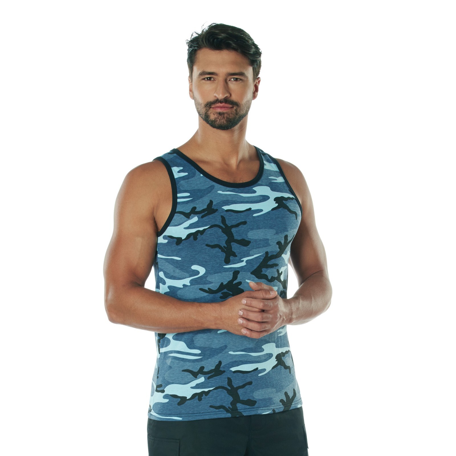 Mens Sky Blue Camouflage Tank Top – Camo Sleeveless Tanktop T-Shirt Rothco 67705