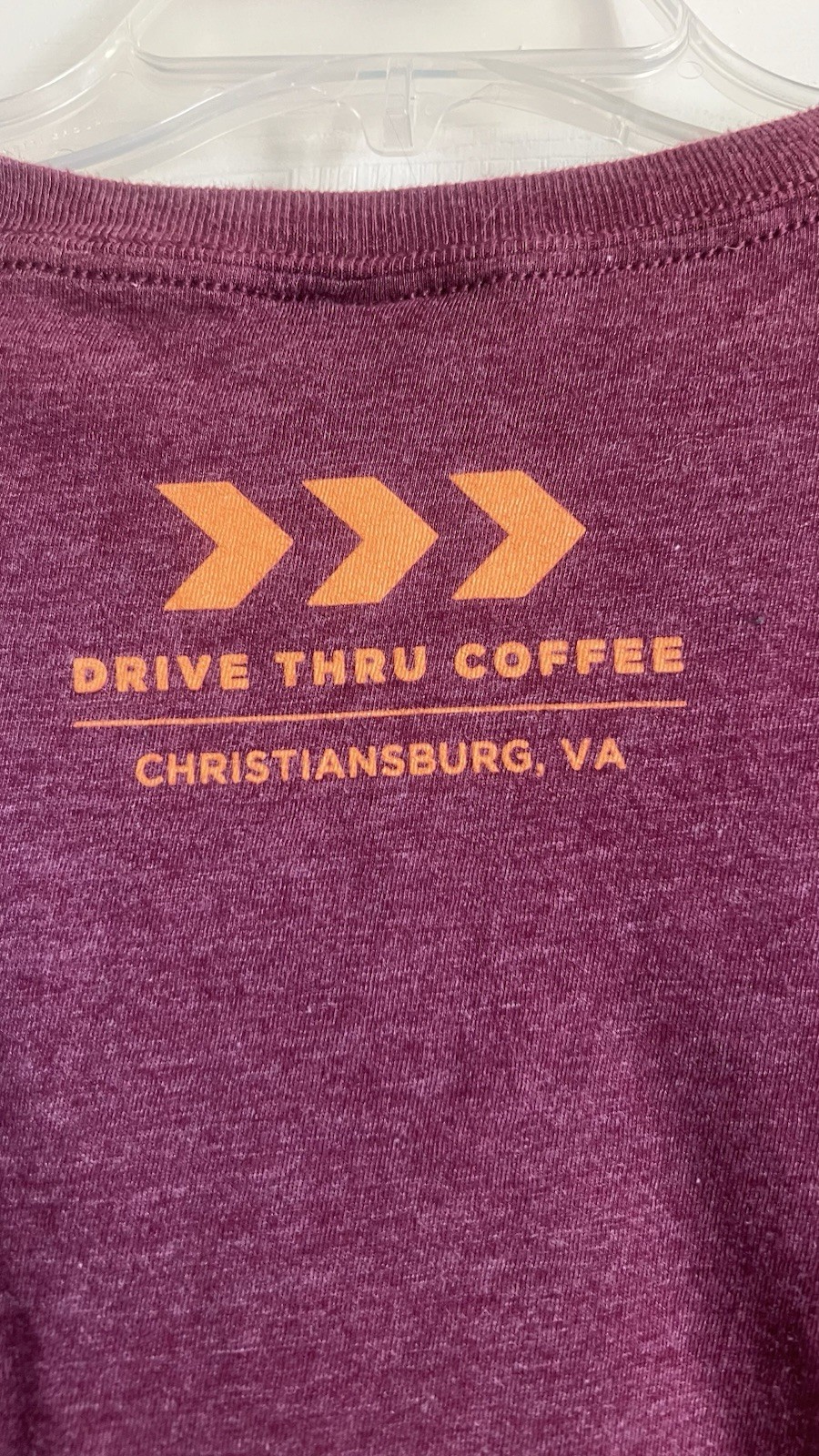 7 Brew Coffee XL Rise & Grind Maroon Orange T-Shirt RARE State Va Hokies TECH VT