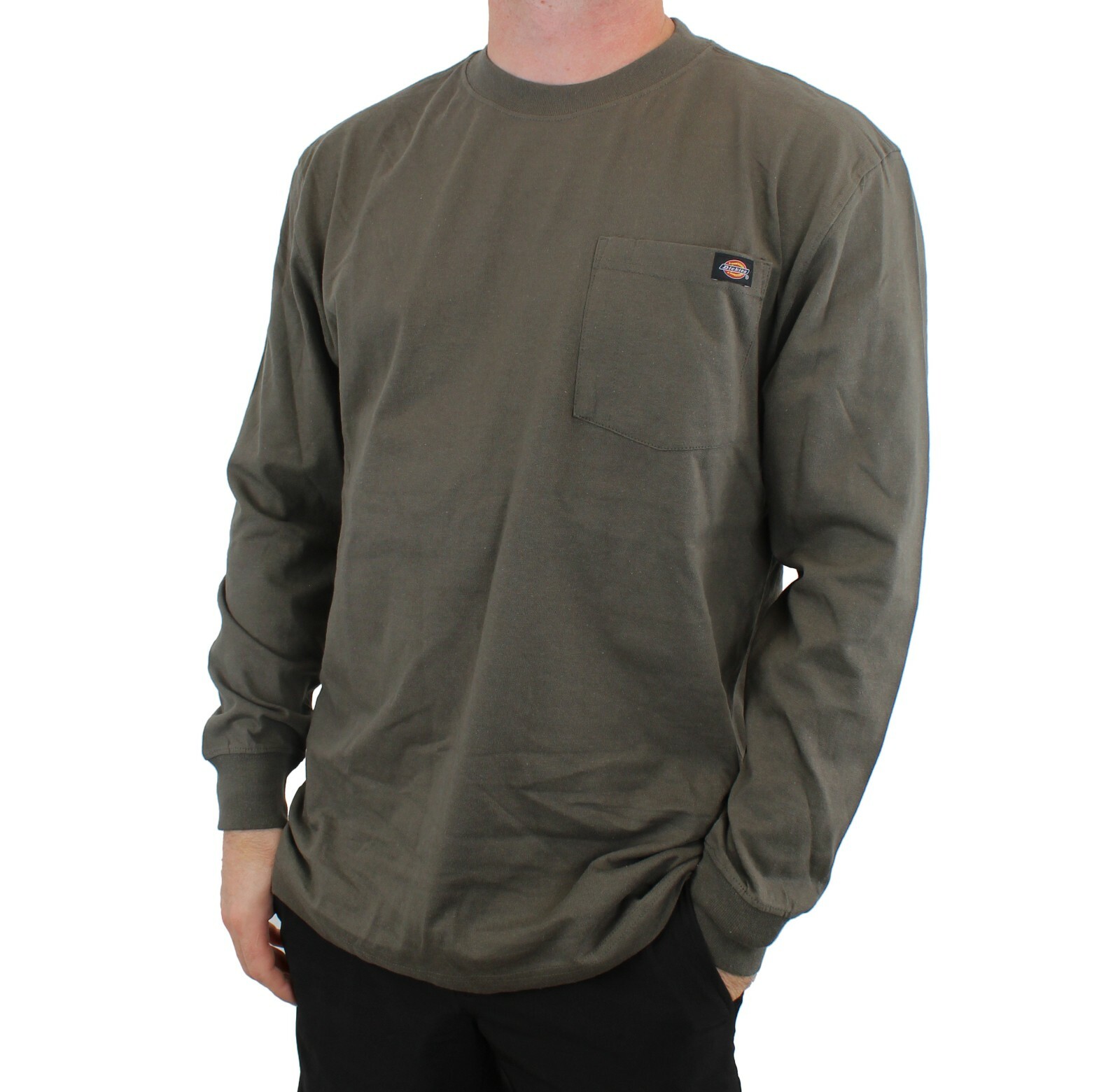 Dickies’ Men’s T-Shirt Crew Neck Long Sleeve Heavyweight Jersey with Pocket
