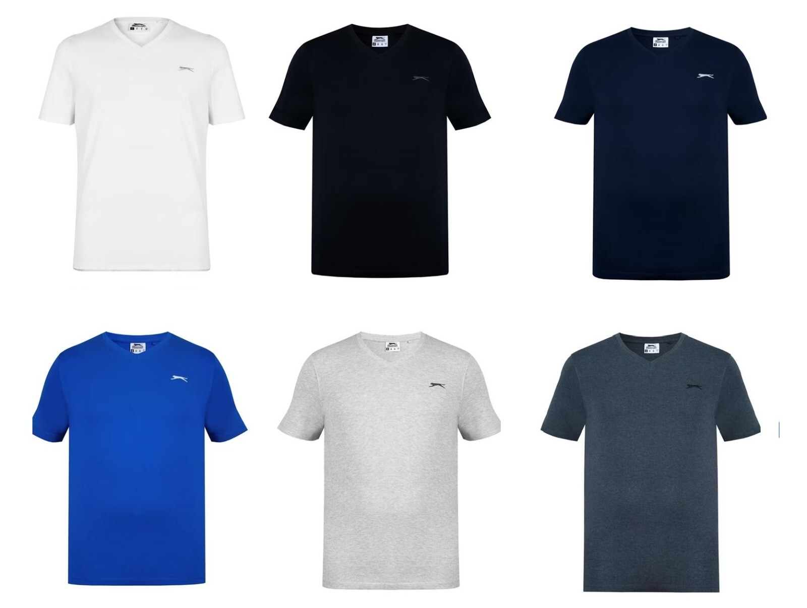 Mens Slazenger 100% Cotton V Neck T Shirt XS S M L XL XXL 3XL 4XL BNWT