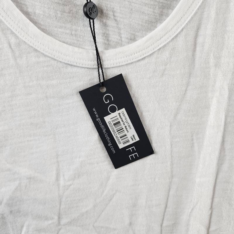 Goodlife Sun Faded Slub Scallop Tank Men’s XXL White Solid Scoop Neck Pullover