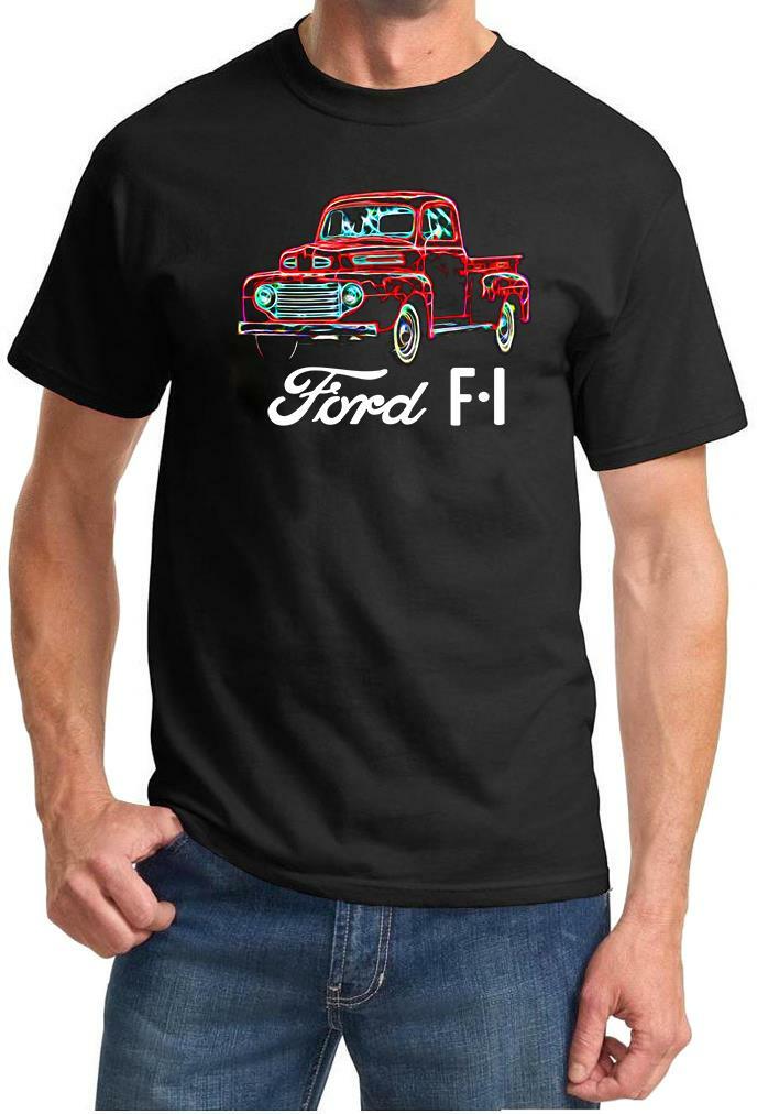 1948-52 Ford F1 Pickup Truck Classic Neon Design Tshirt NEW FREE SHIP