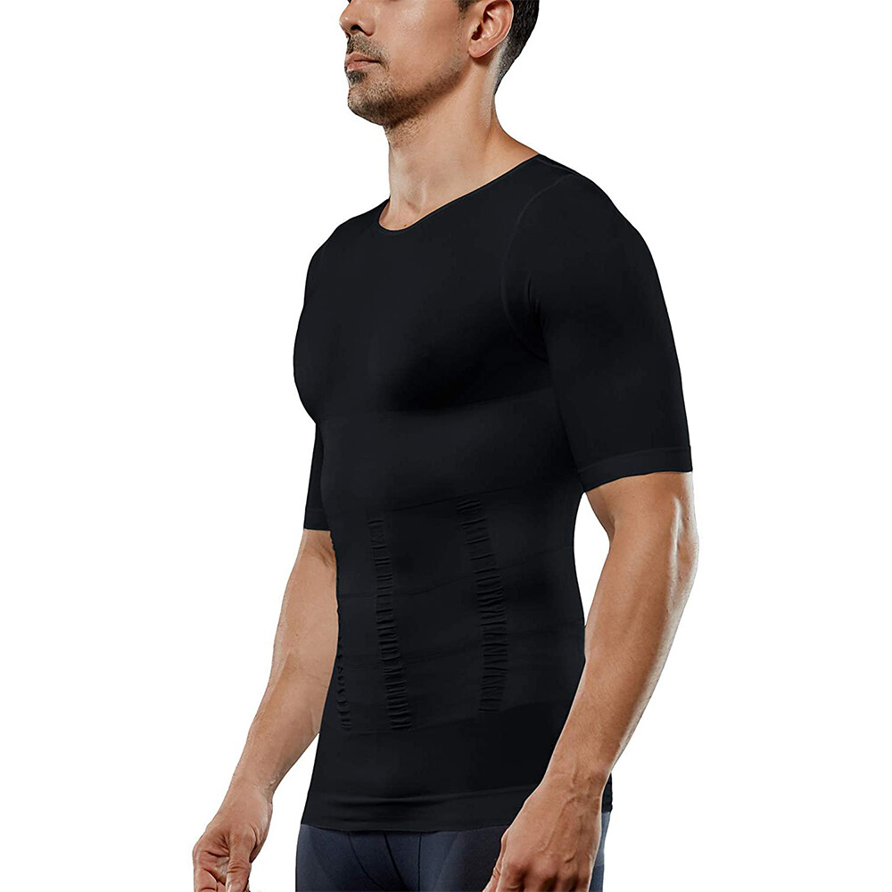 SecondSkin Men’s Abs Shaper Cooling T-Shirt Compression Shirt Slimming Shapewear