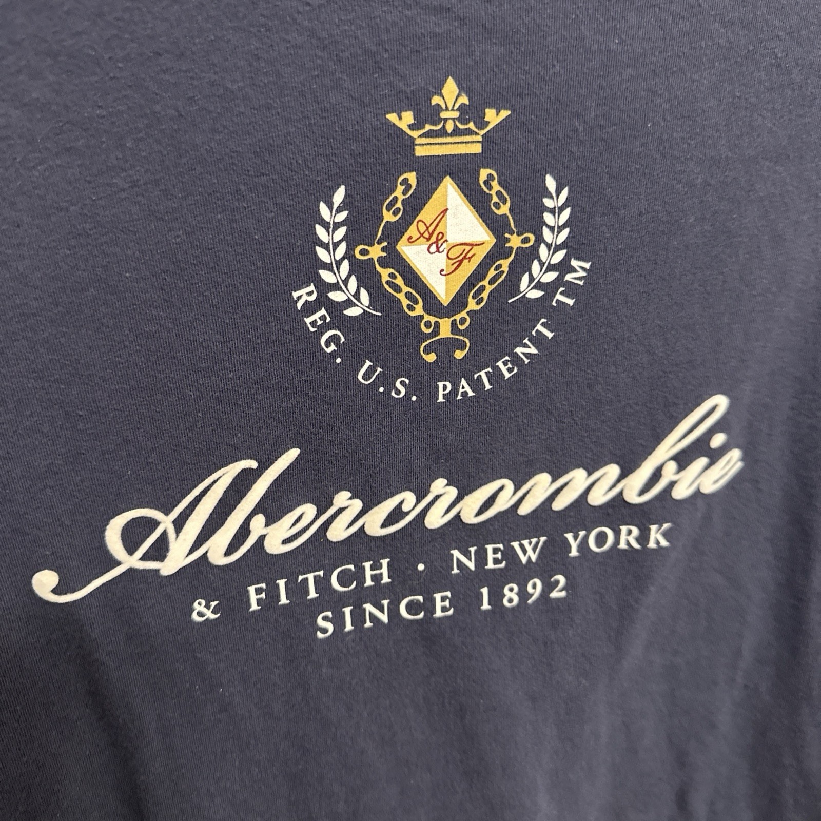 Women’s Abercrombie & FItch Cropped Crest Logo Tee Boxy Y2K Inspired Preppy M
