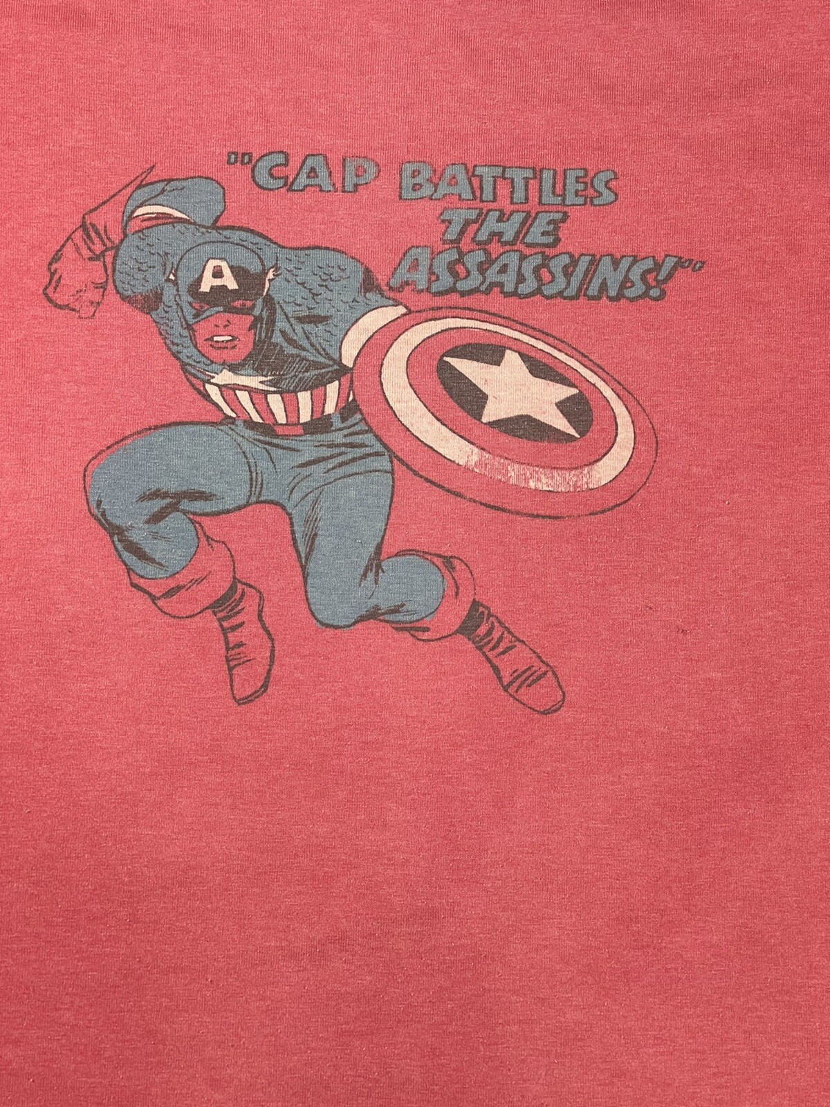 Vtg Y2K 2003 Captain America Shirt Men’s M Marvel Cap Battles The Assassins Red