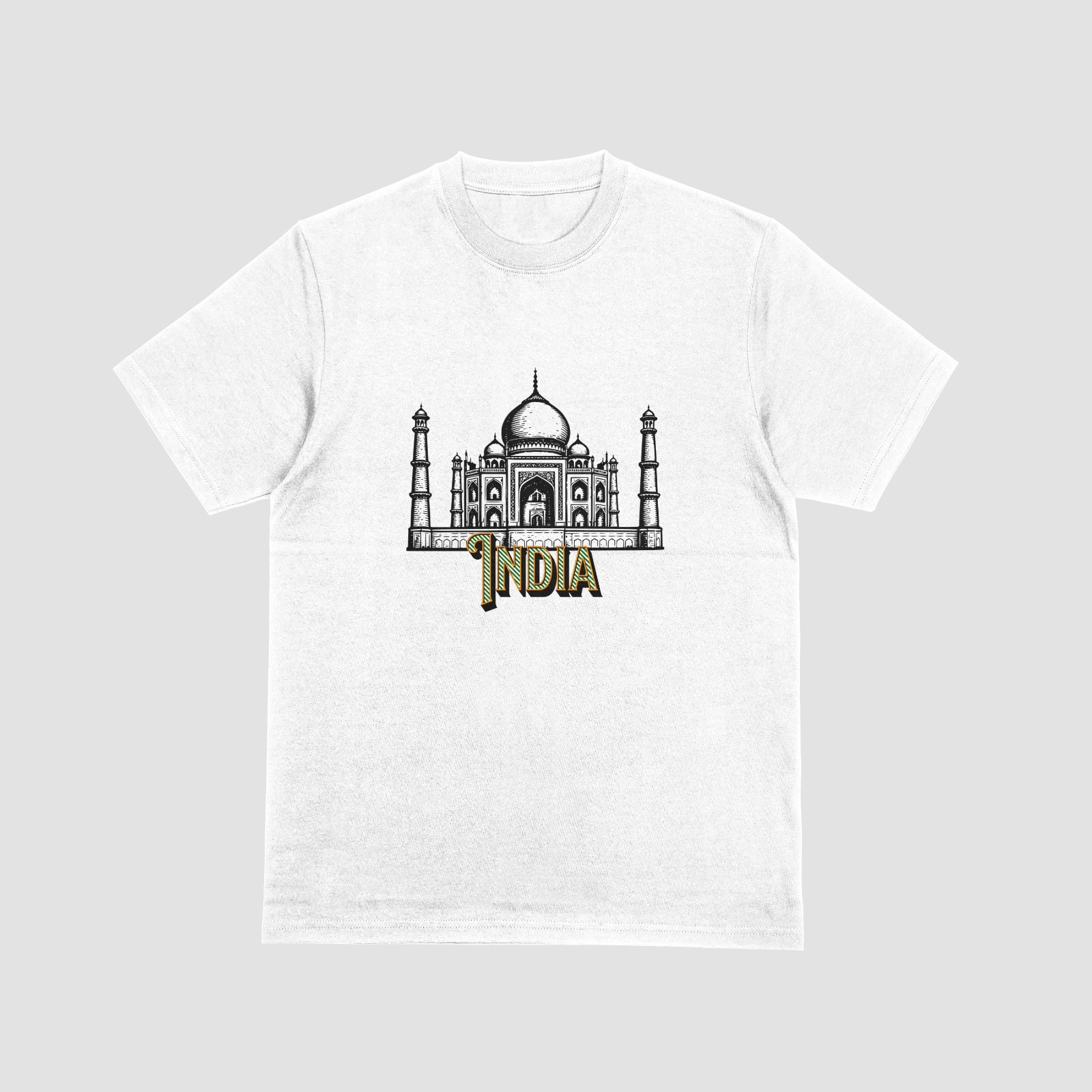 INDIA T-Shirt | Taj Mahal New 7 Wonders Tee | Holiday Tourist Souvenir Top