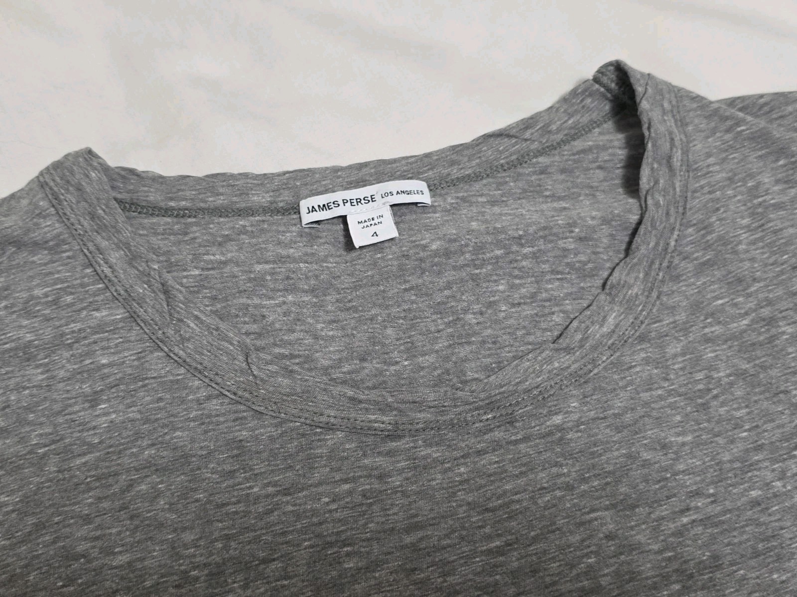 JAMES PERSE Standard Light Heather Gray Pocket Short Sleeve Tshirt 4 Made JAPAN