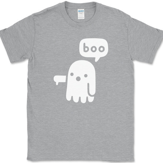Ghost Says Boo T-Shirt Funny Disapproval Halloween Sarcastic Humor Novelty Tee