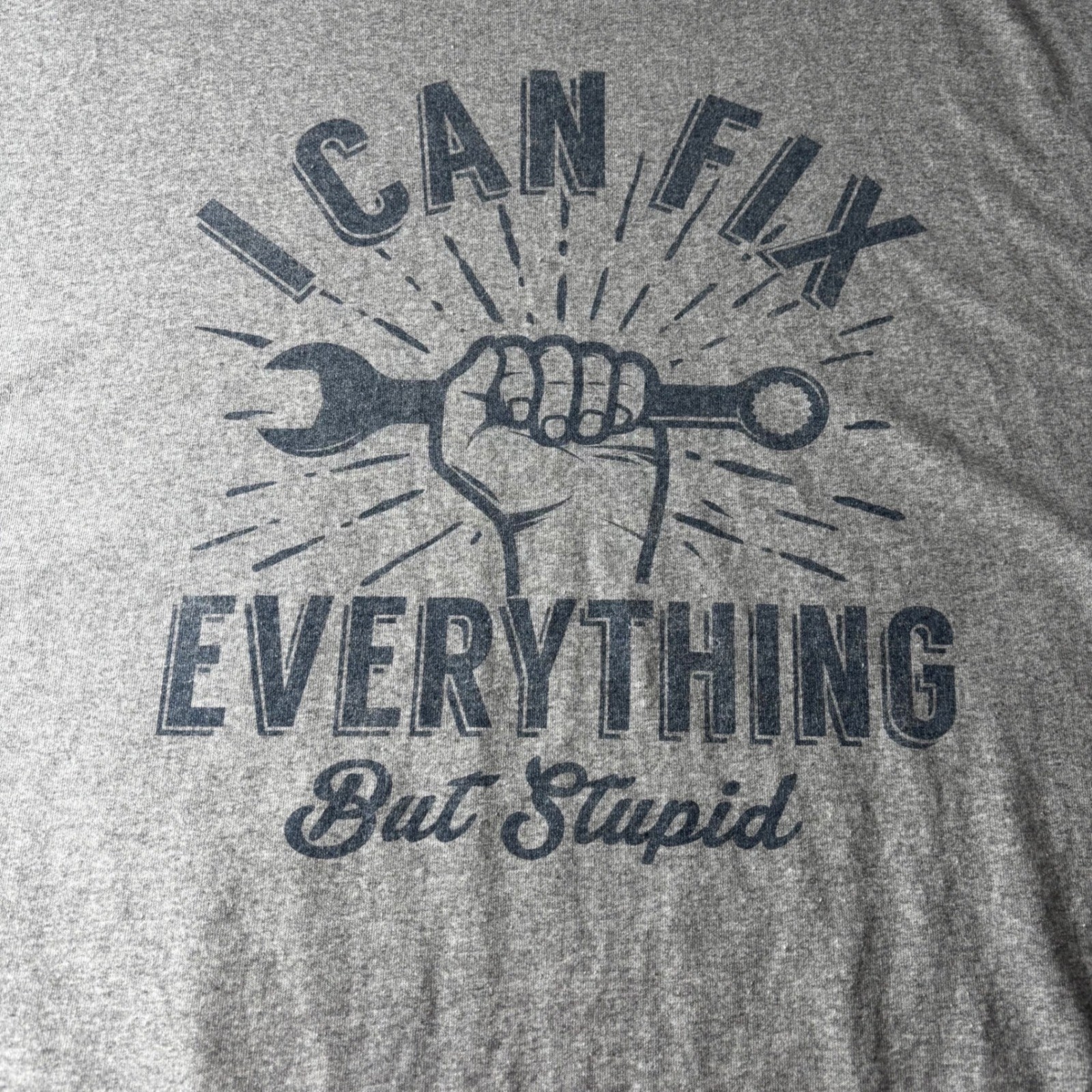 Brisco Brands Mens Gray I Can Fix Everything Graphic T-Shirt 2XL