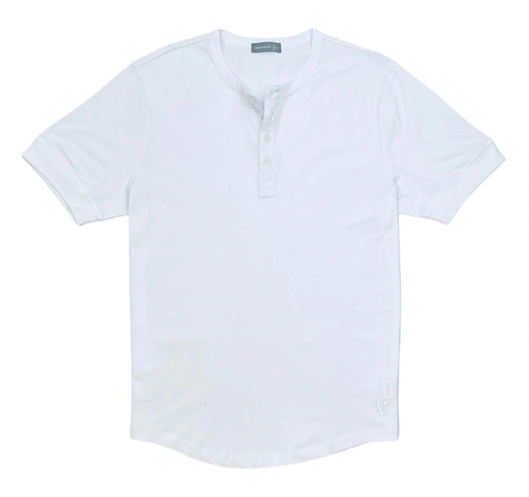 VarietyAthletics Mens Soft Pima Cotton Elastic Sleeve Cuff Henley T-Shirt