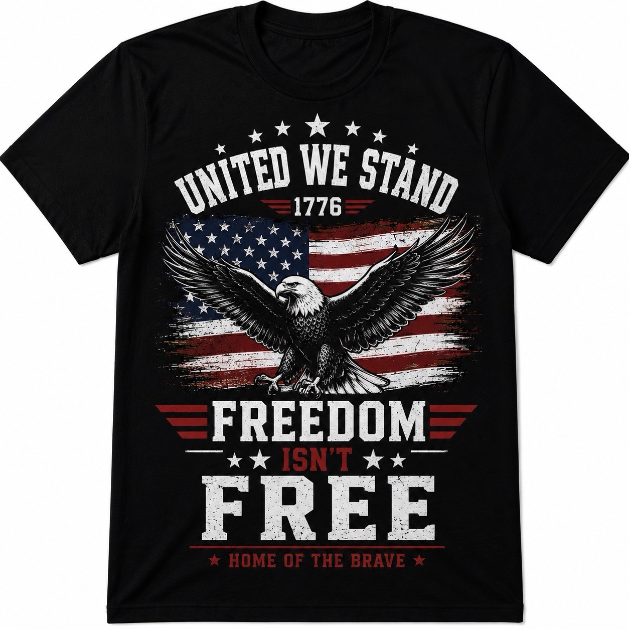Patriot Apparel t-shirt for men 4th of July USA flag eagle graphic black