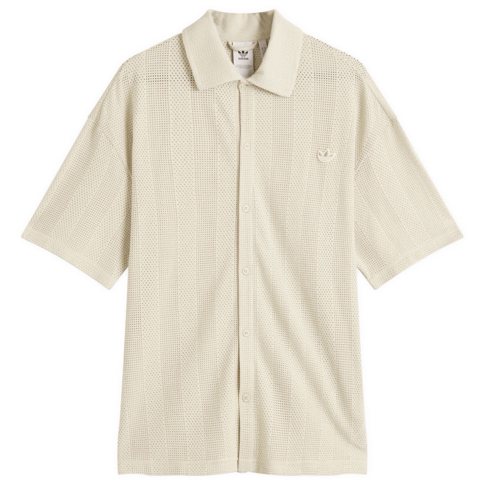 Adidas Shooting Button Down Cotton Knit Shirt ‘Wonder White’ – Size Medium (M)