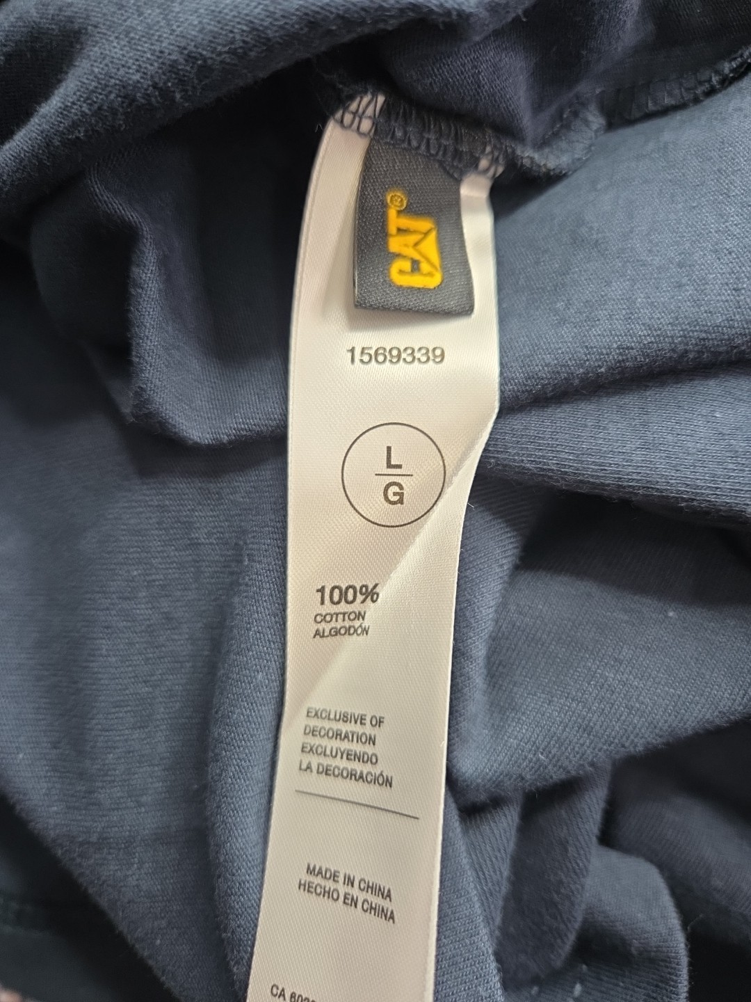 CAT Men’s Logo Workwear Relaxed Tee Blue Size L NWT – Machine Washable
