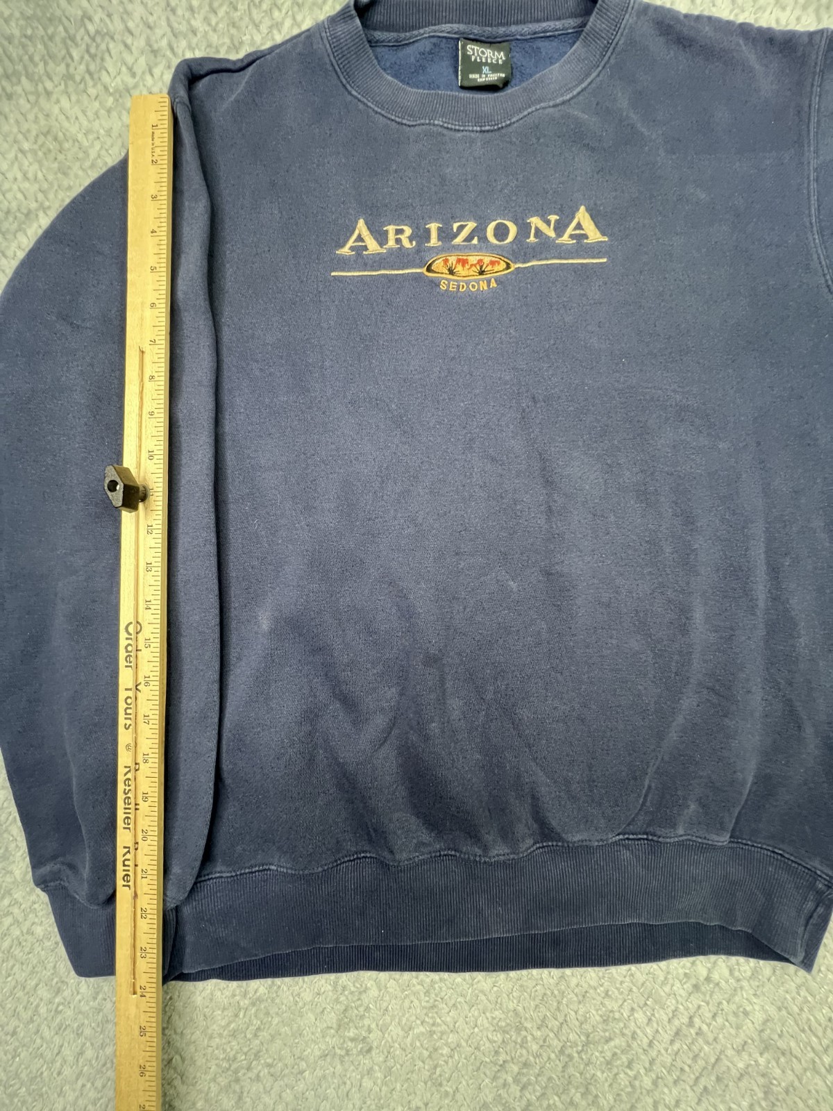 Vintage Sedona Arizona Crew Neck Heavy Shirt Vtg Nave Blue Embroidered 90s