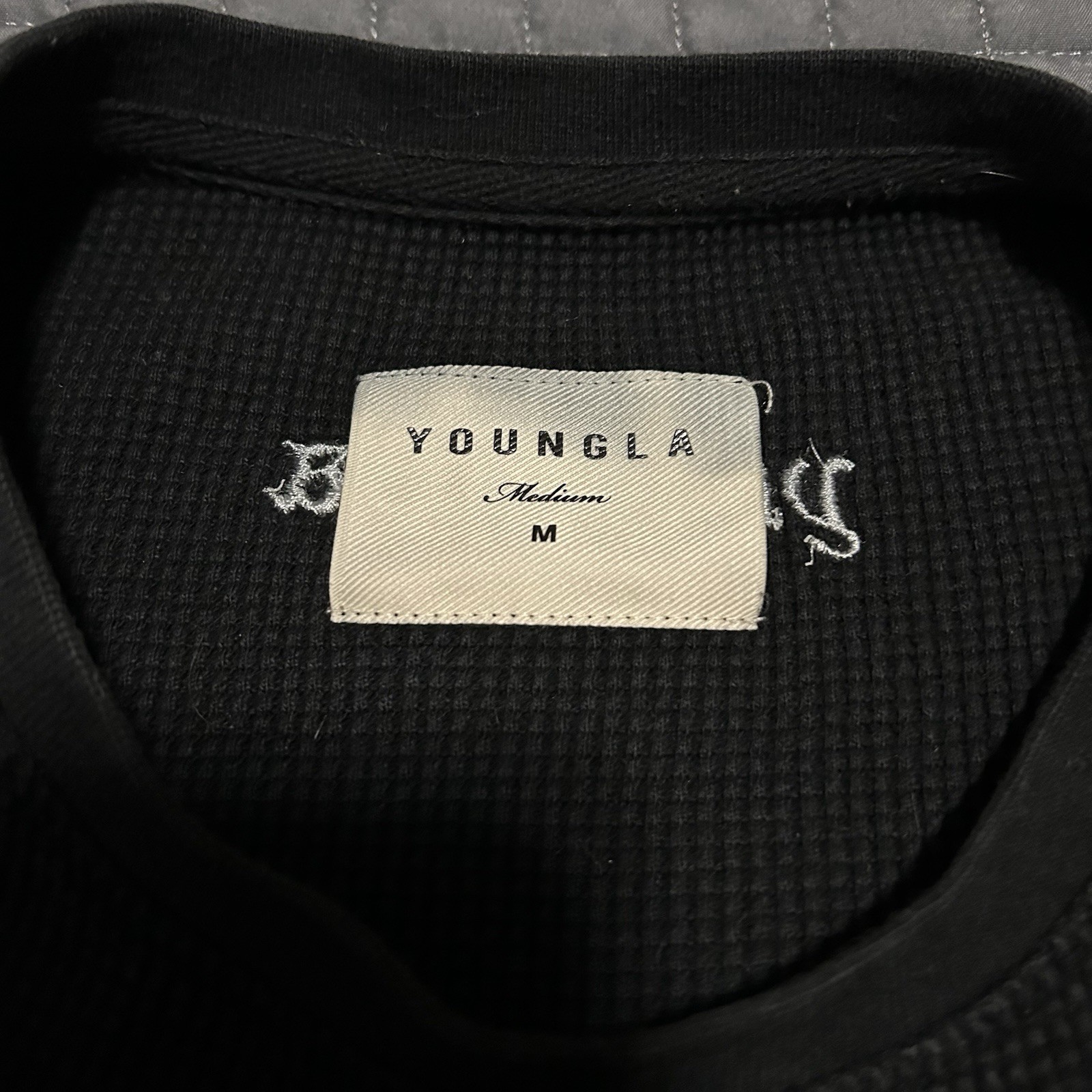YoungLA Men’s Waffle Knit T-Shirt Lot of 3 Black, Grey and Brown Size Medium