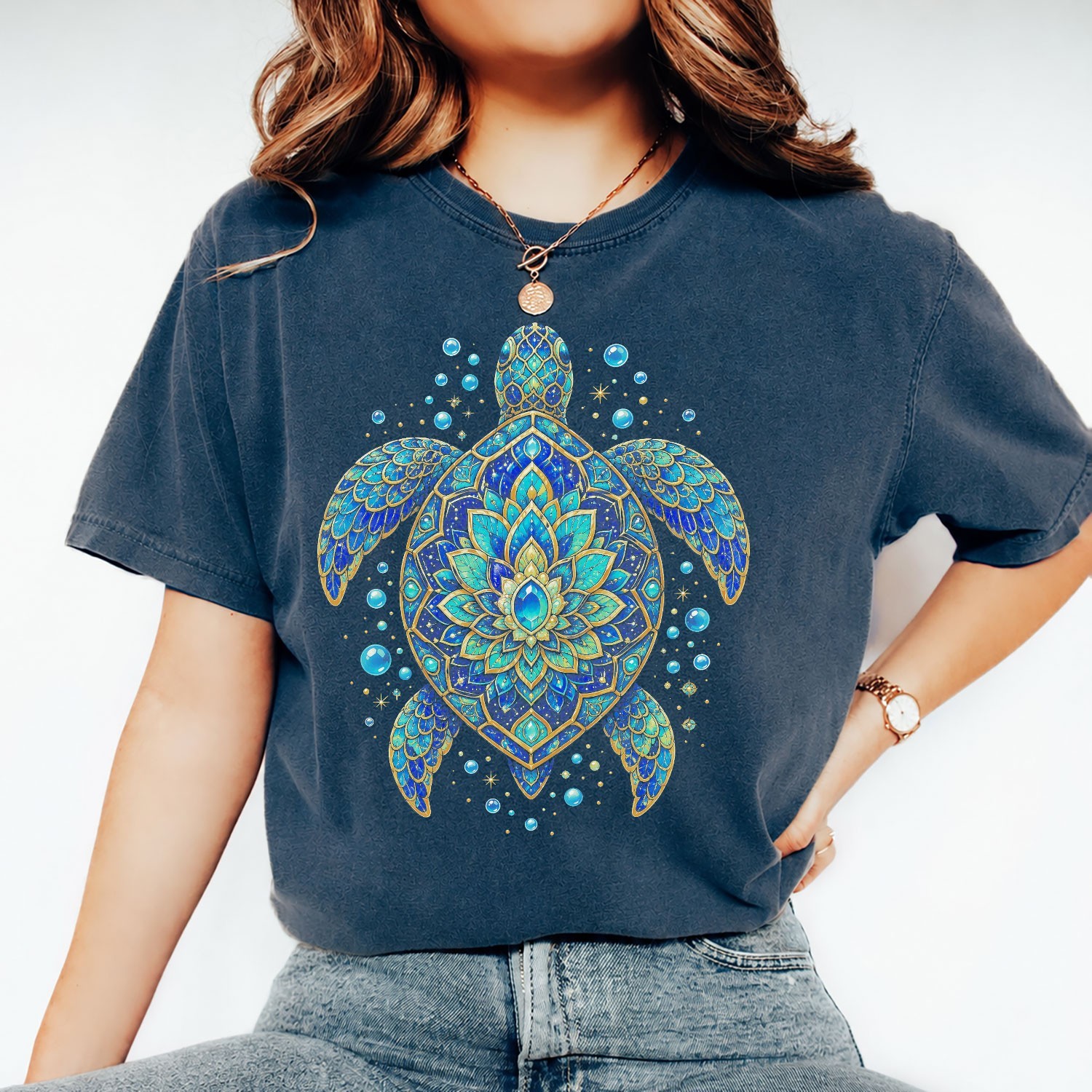Colorful Sea Turtle T-Shirt For Beach Lovers Ocean Style Graphic Apparel Gift