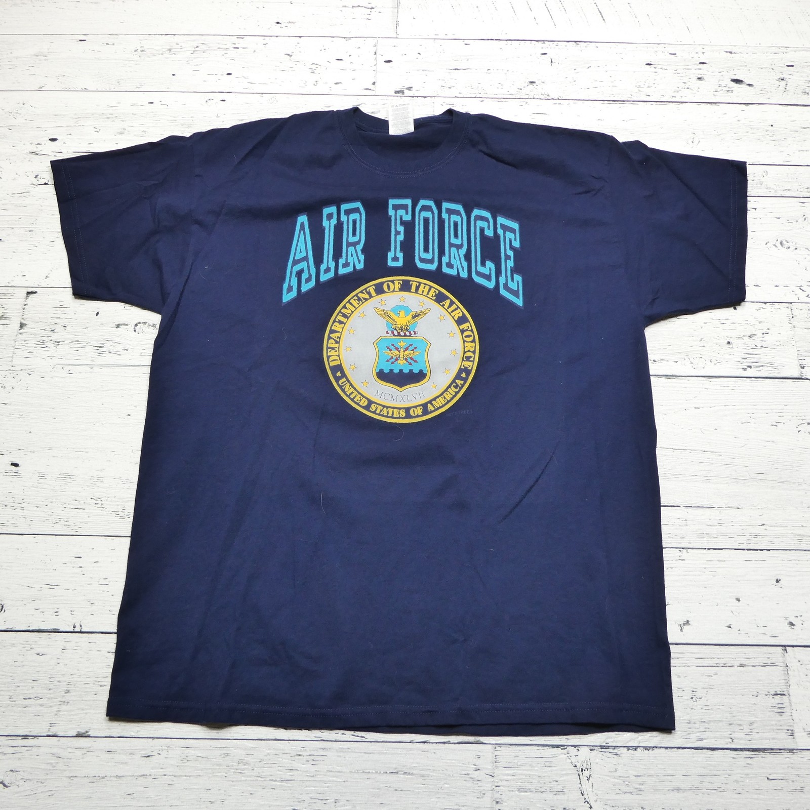 Air Force Shirt Mens 2XL Blue Jerzees Heavyweight Blend Military Graphic Tee
