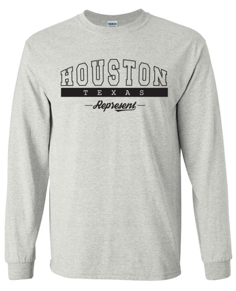 Houston Texas State T-Shirt Long Sleeve Graphic Tees Unisex Apparel