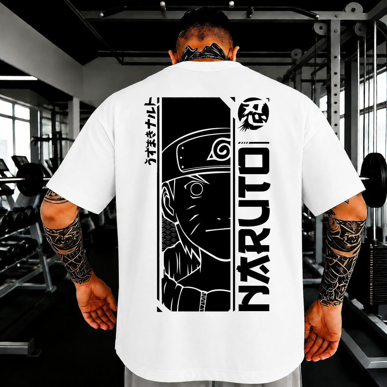 Men’s Cotton Anime Graphic Tee Oversized Japanese Streetwear Crew Neck Shirt